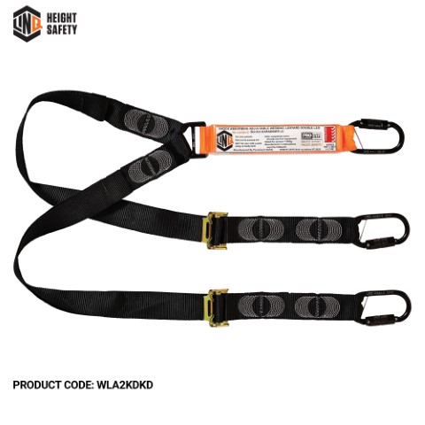 LINQ WEBBING LANYARD ADJUSTABLE DBL LEG 3 X DBL ACTION KARABINER